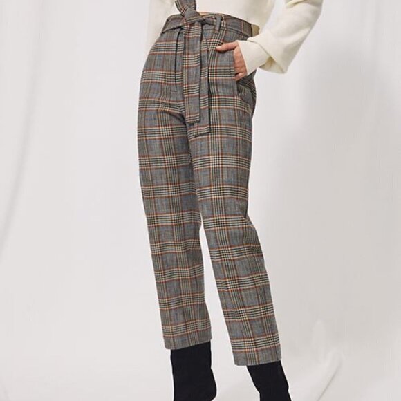 WILFRED Arizia Pant Tie Front Plaid Wool/Cashmere Blend Women's Size 00 - Picture 1 of 14